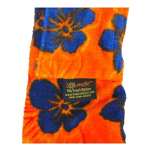 Vintage Sol-mate The Towel Anchor Orange Beach Chair Holder Hawaiian Tropical - Picture 2 of 3